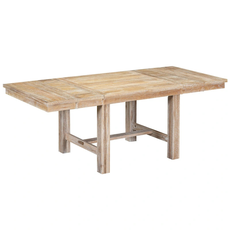 Ensemble de salle à manger en bois 6 pièces avec table extensible, 4 chaises et banc.