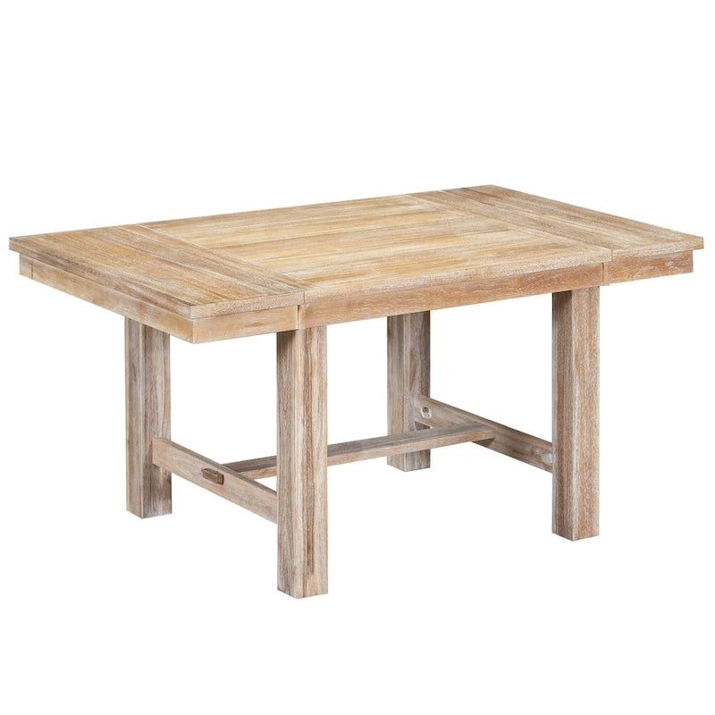 Ensemble de salle à manger en bois 6 pièces avec table extensible, 4 chaises et banc.
