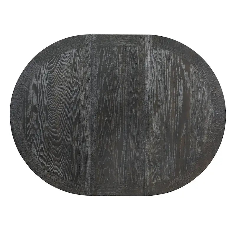 Ensemble de salle à manger en bois 5 pièces avec table ronde extensible et 4 chaises