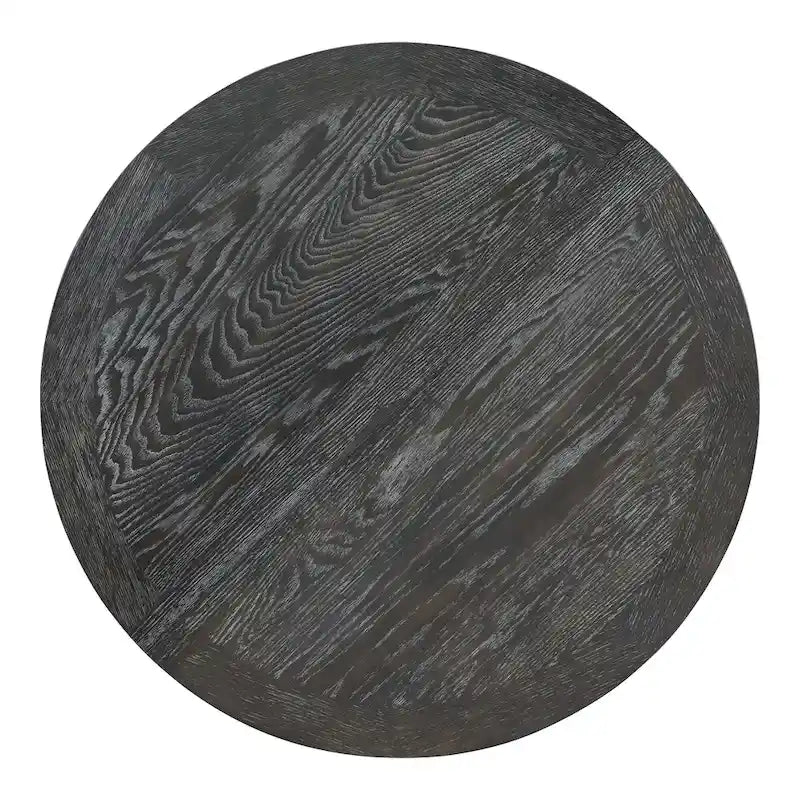 Ensemble de salle à manger en bois 5 pièces avec table ronde extensible et 4 chaises