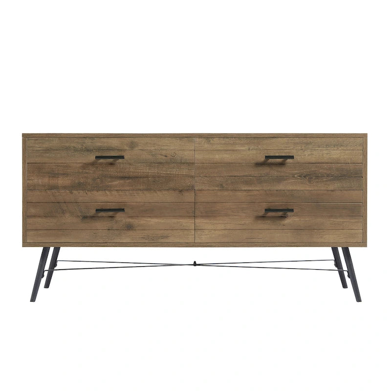Commode horizontale à 4 tiroirs, meuble de chambre à coucher, grande tour de rangement pour chambre, dressing ou salon