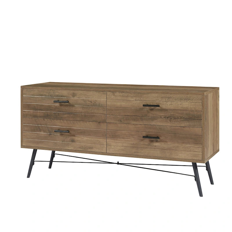 Commode horizontale à 4 tiroirs, meuble de chambre à coucher, grande tour de rangement pour chambre, dressing ou salon