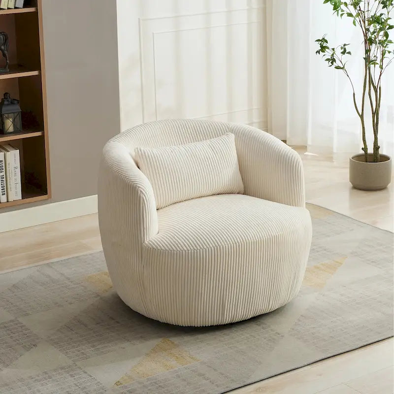 Fauteuil pivotant en velours côtelé