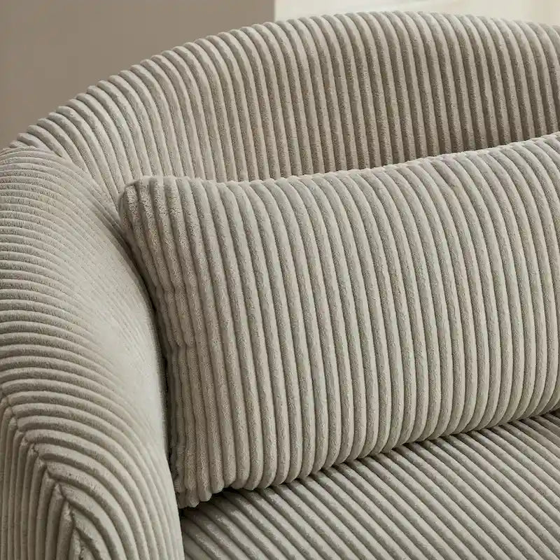 Fauteuil pivotant en velours côtelé