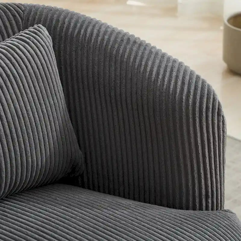 Fauteuil pivotant en velours côtelé