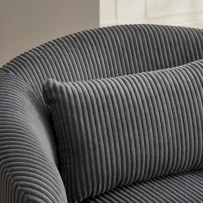 Fauteuil pivotant en velours côtelé