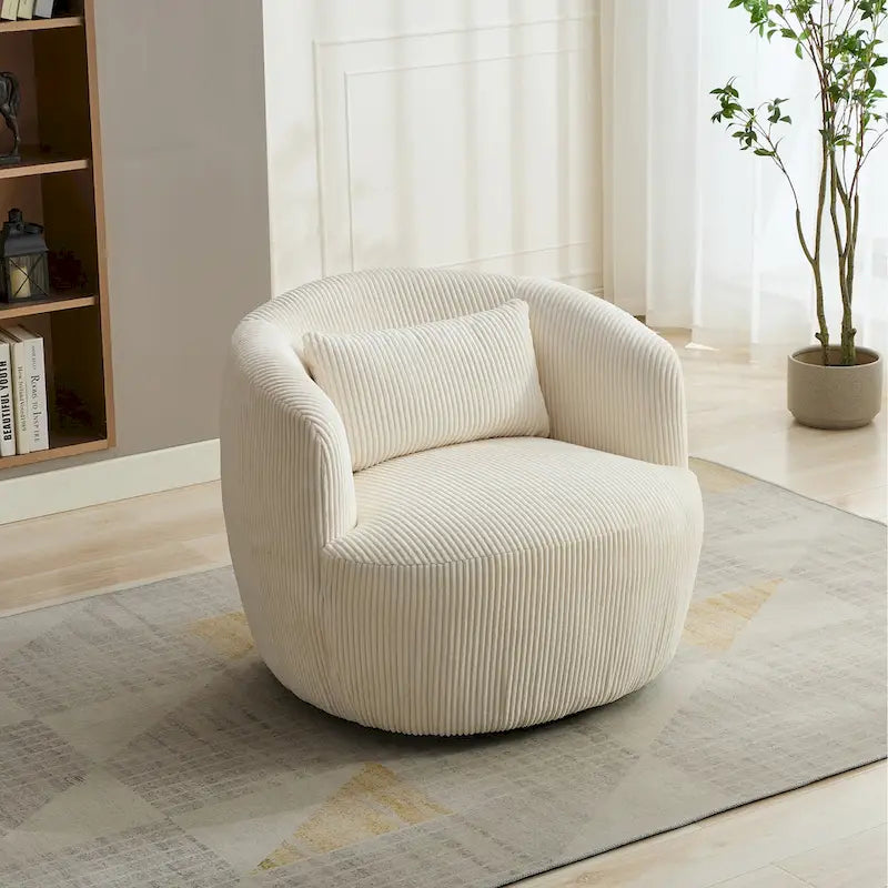 Fauteuil pivotant en velours côtelé