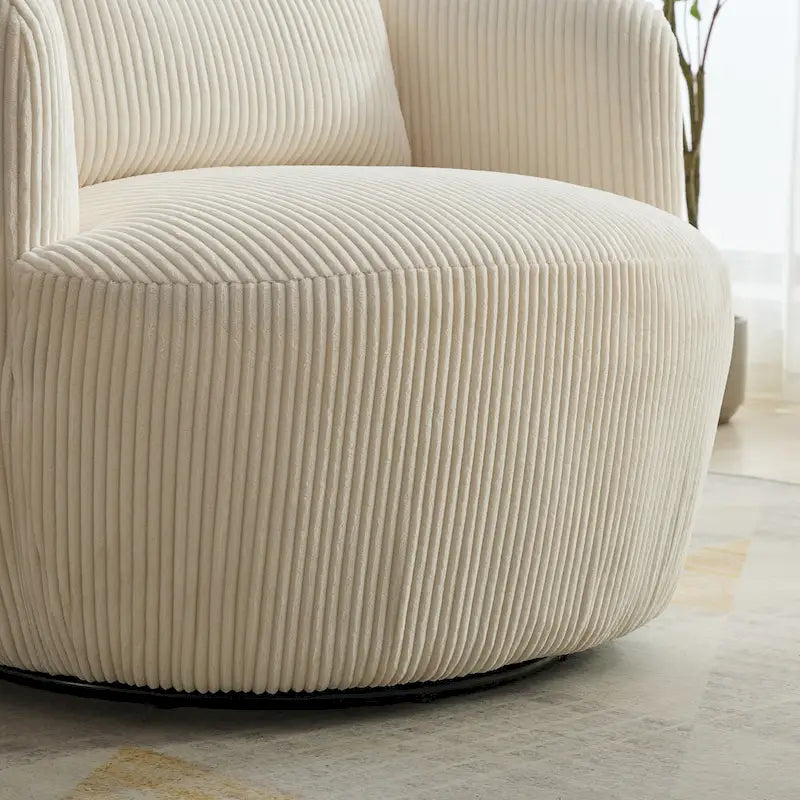 Fauteuil pivotant en velours côtelé