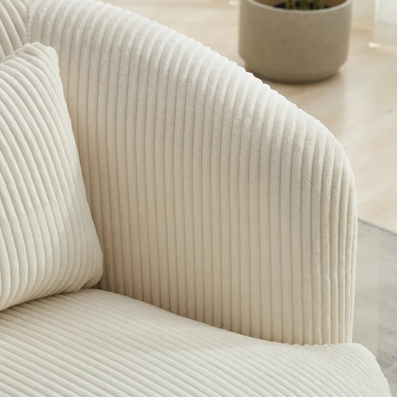 Fauteuil pivotant en velours côtelé