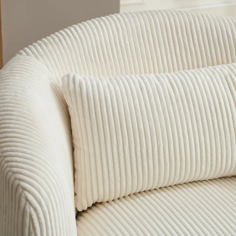 Fauteuil pivotant en velours côtelé