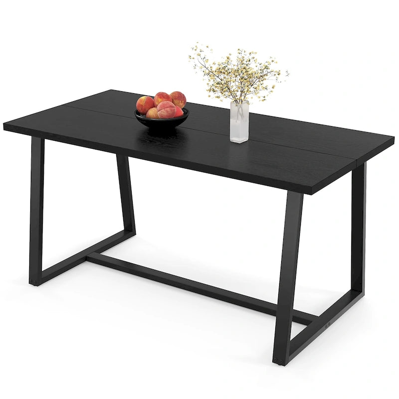 Table de salle à manger Costway 63 pour 4 à 6 personnes, plateau en métal robuste - Voir les détails