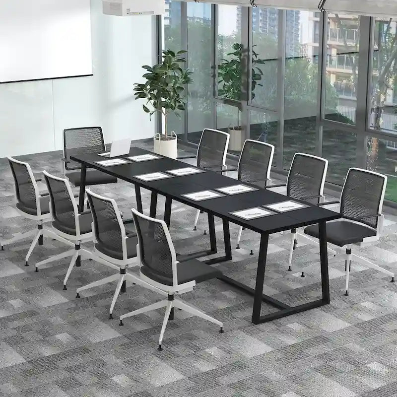 Table de salle à manger Costway 63 pour 4 à 6 personnes, plateau en métal robuste - Voir les détails