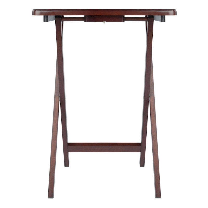 Ensemble de 4 tables basses pliantes individuelles en noyer antique riche 25,75