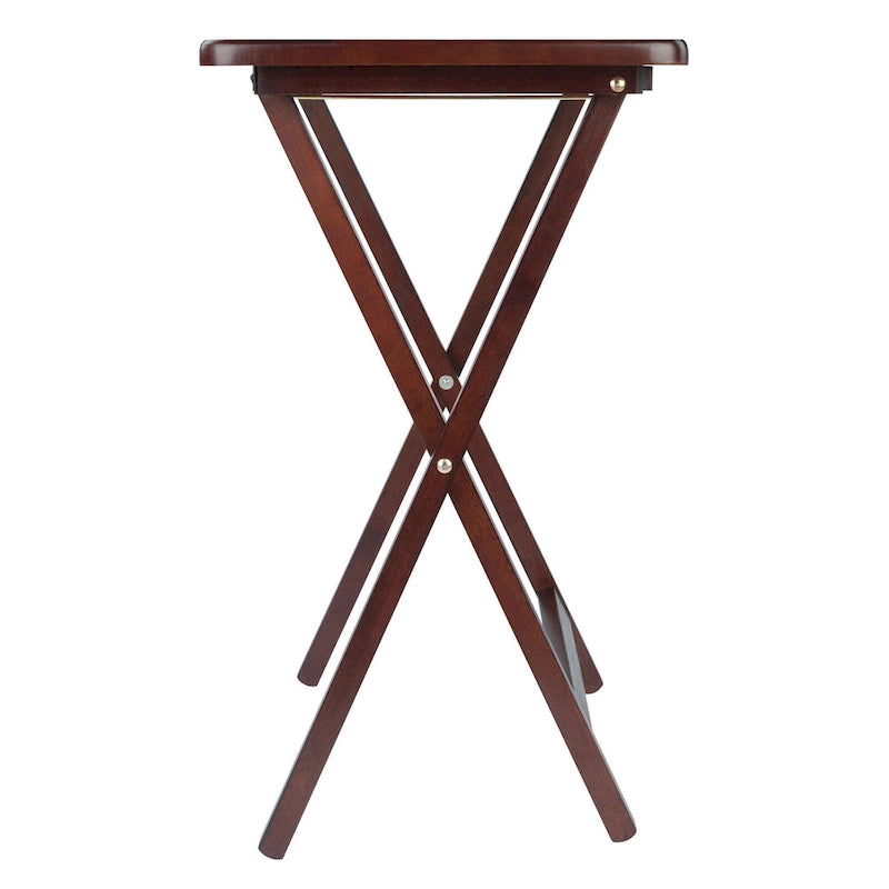 Ensemble de 4 tables basses pliantes individuelles en noyer antique riche 25,75