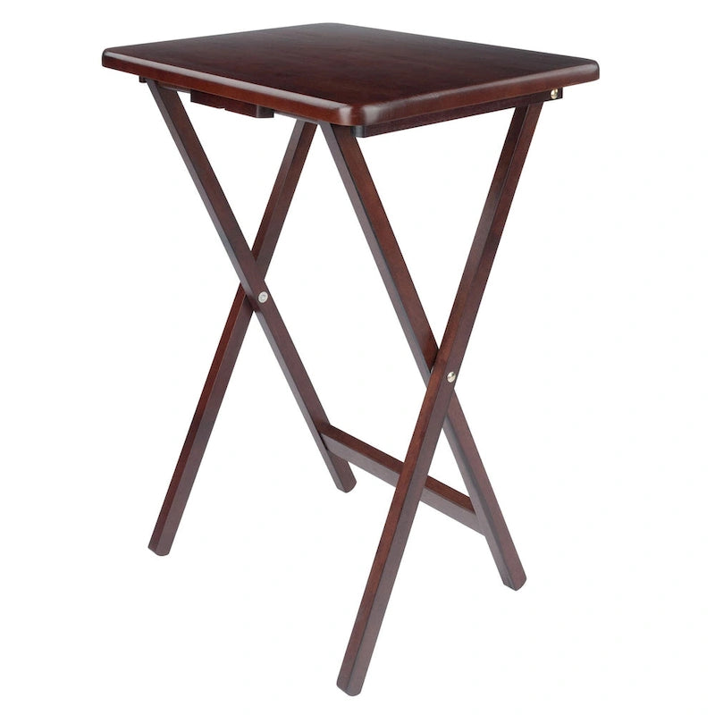 Ensemble de 4 tables basses pliantes individuelles en noyer antique riche 25,75