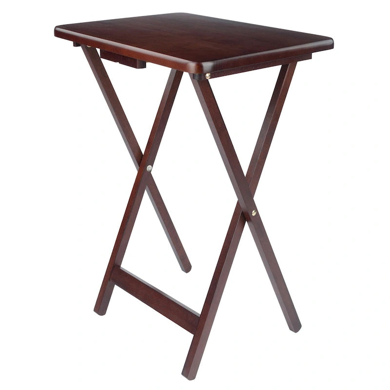 Ensemble de 4 tables basses pliantes individuelles en noyer antique riche 25,75