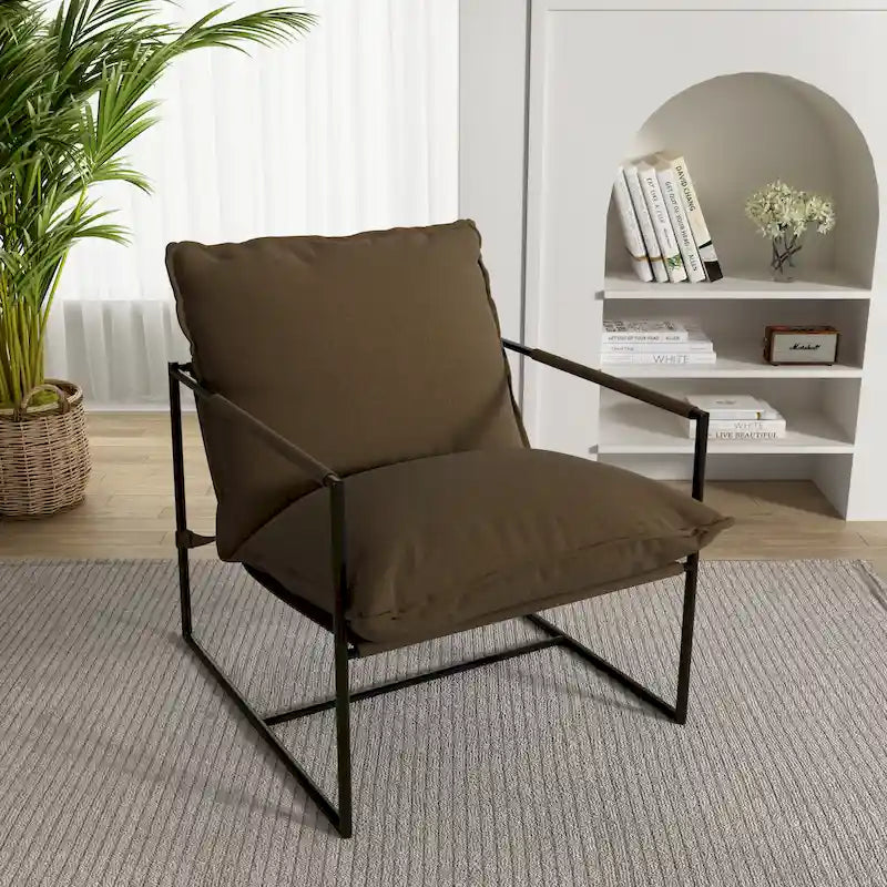 Fauteuil d'appoint à structure métallique, fauteuil suspendu avec coussin de sac