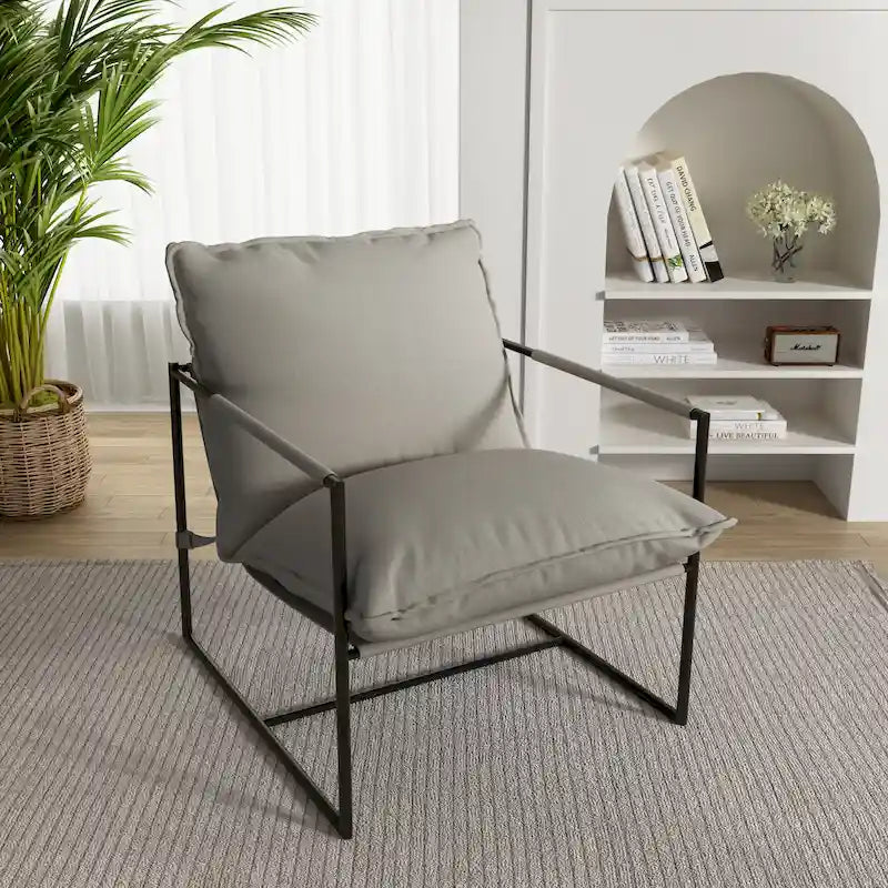 Fauteuil d'appoint à structure métallique, fauteuil suspendu avec coussin de sac