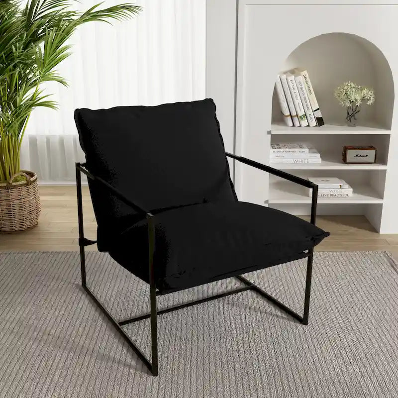Fauteuil d'appoint à structure métallique, fauteuil suspendu avec coussin de sac