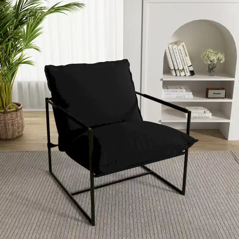 Fauteuil d'appoint à structure métallique, fauteuil suspendu avec coussin de sac