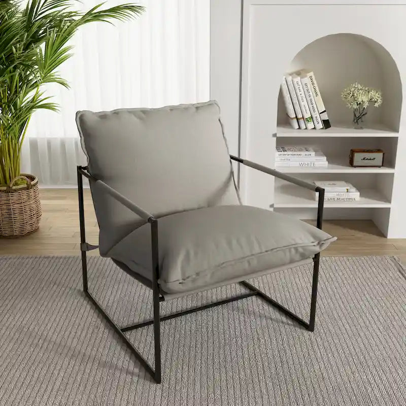 Fauteuil d'appoint à structure métallique, fauteuil suspendu avec coussin de sac