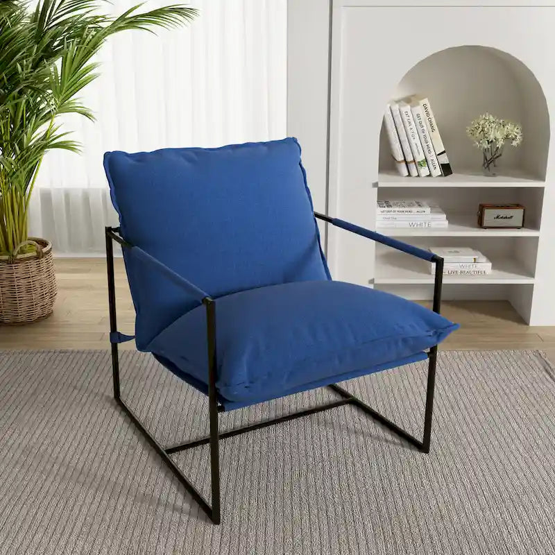 Fauteuil d'appoint à structure métallique, fauteuil suspendu avec coussin de sac