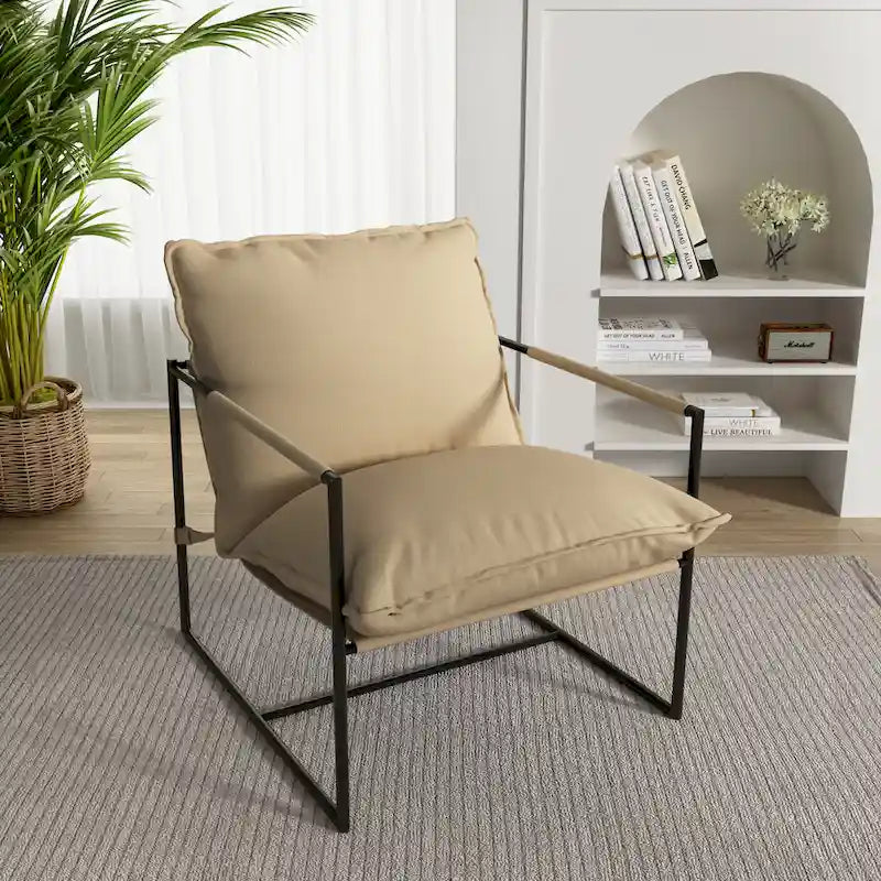 Fauteuil d'appoint à structure métallique, fauteuil suspendu avec coussin de sac
