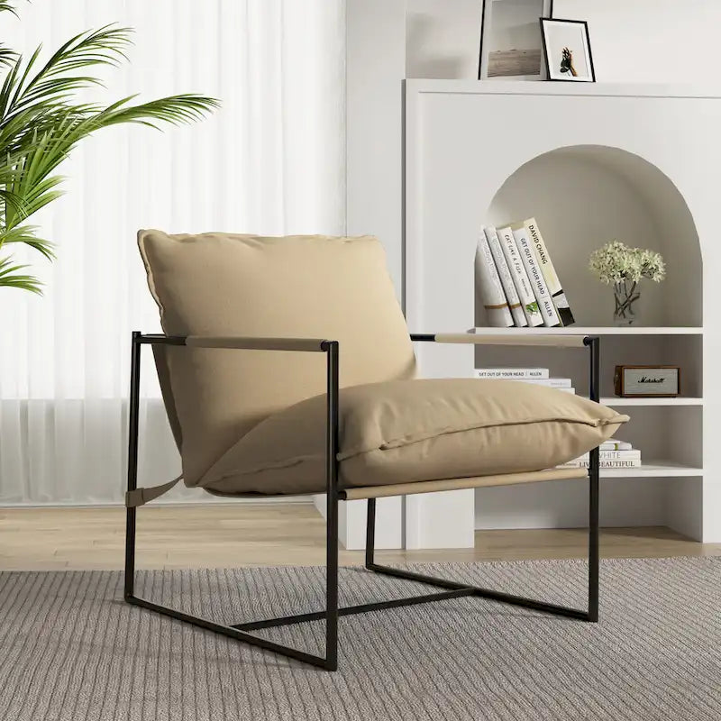 Fauteuil d'appoint à structure métallique, fauteuil suspendu avec coussin de sac