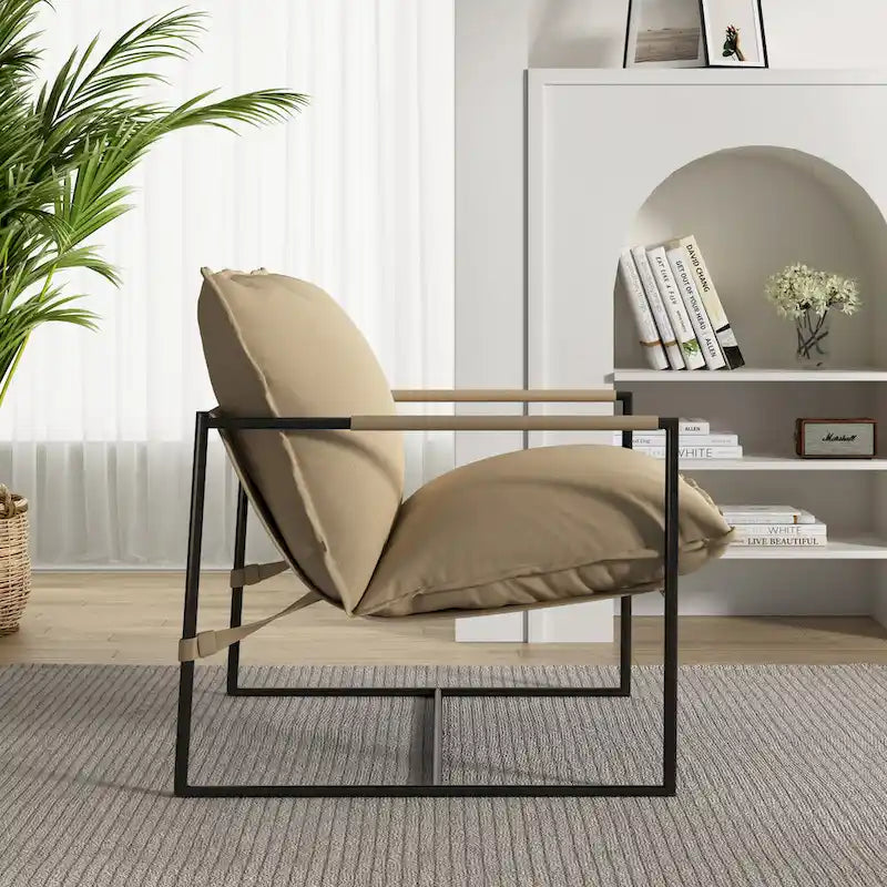 Fauteuil d'appoint à structure métallique, fauteuil suspendu avec coussin de sac