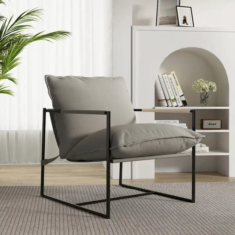 Fauteuil d'appoint à structure métallique, fauteuil suspendu avec coussin de sac
