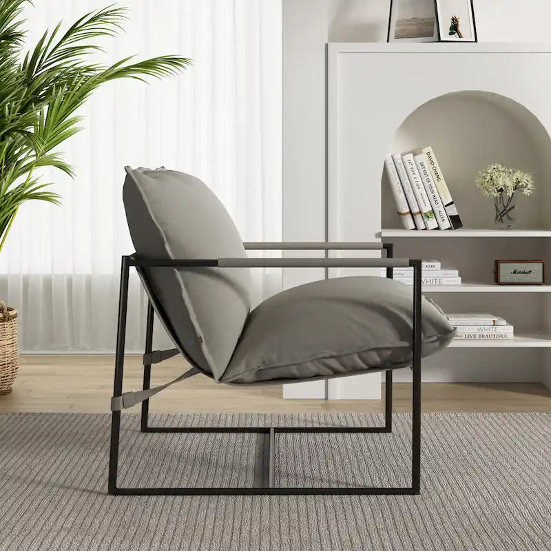 Fauteuil d'appoint à structure métallique, fauteuil suspendu avec coussin de sac