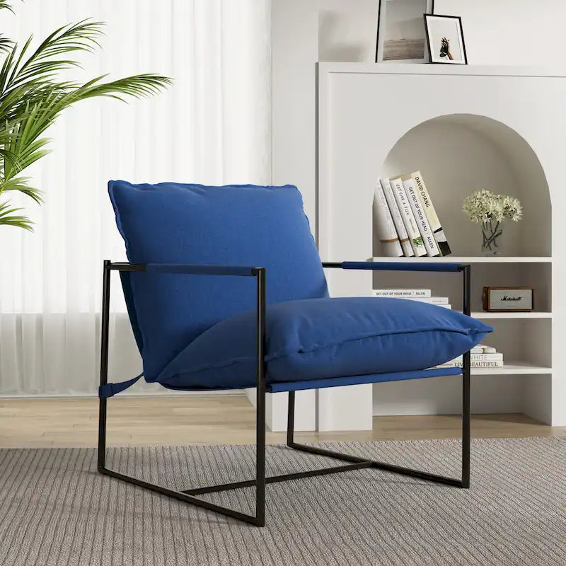 Fauteuil d'appoint à structure métallique, fauteuil suspendu avec coussin de sac