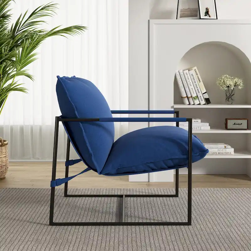 Fauteuil d'appoint à structure métallique, fauteuil suspendu avec coussin de sac