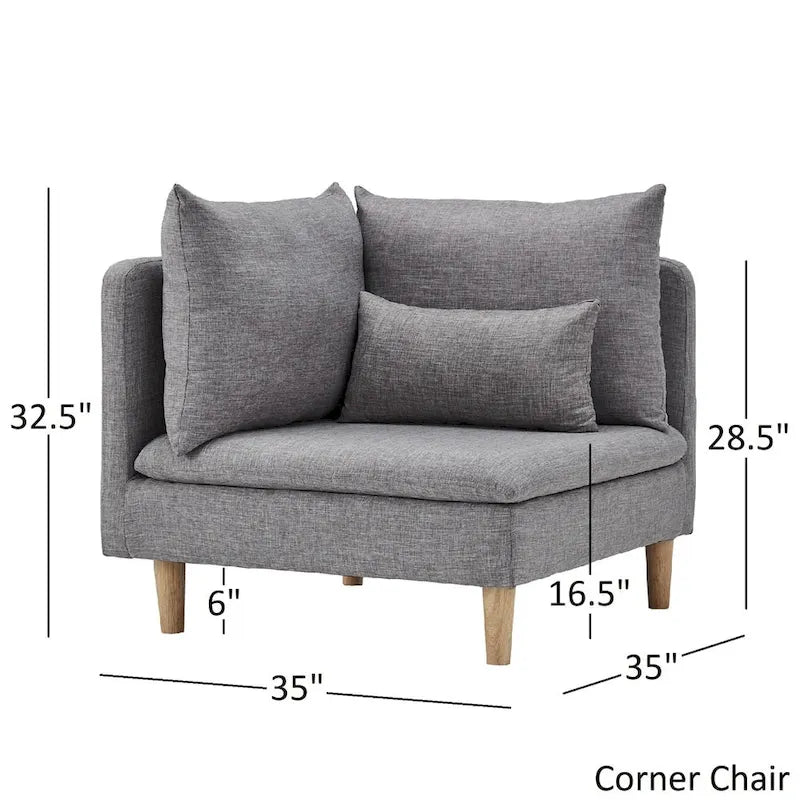 Fauteuil d'angle modulaire Malina style milieu du siècle par iNSPIRE Q Modern