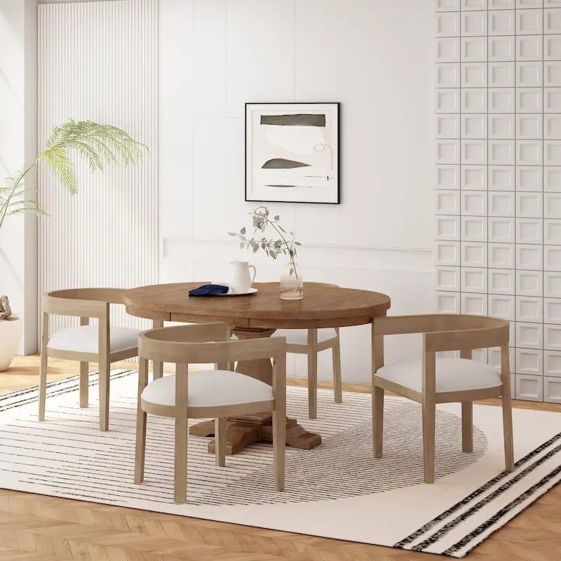Ensemble de salle à manger 5 pièces Hudson en tissu et bois par Christopher Knight Home