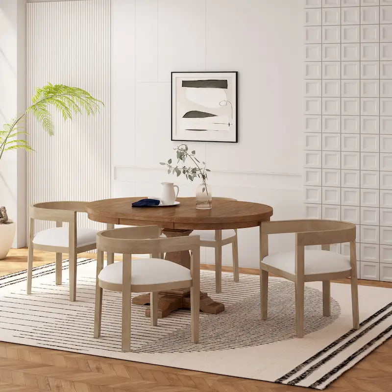 Ensemble de salle à manger 5 pièces Hudson en tissu et bois par Christopher Knight Home