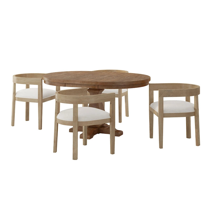 Ensemble de salle à manger 5 pièces Hudson en tissu et bois par Christopher Knight Home