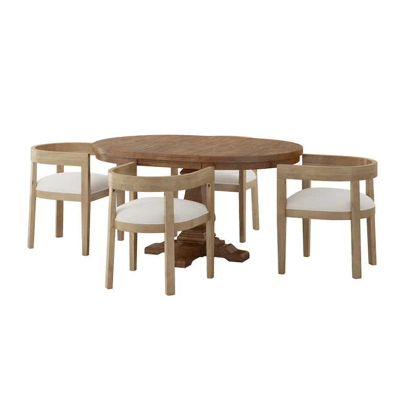Ensemble de salle à manger 5 pièces Hudson en tissu et bois par Christopher Knight Home