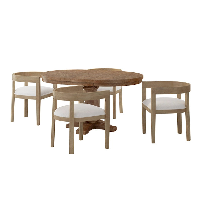 Ensemble de salle à manger 5 pièces Hudson en tissu et bois par Christopher Knight Home