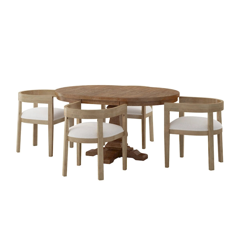 Ensemble de salle à manger 5 pièces Hudson en tissu et bois par Christopher Knight Home