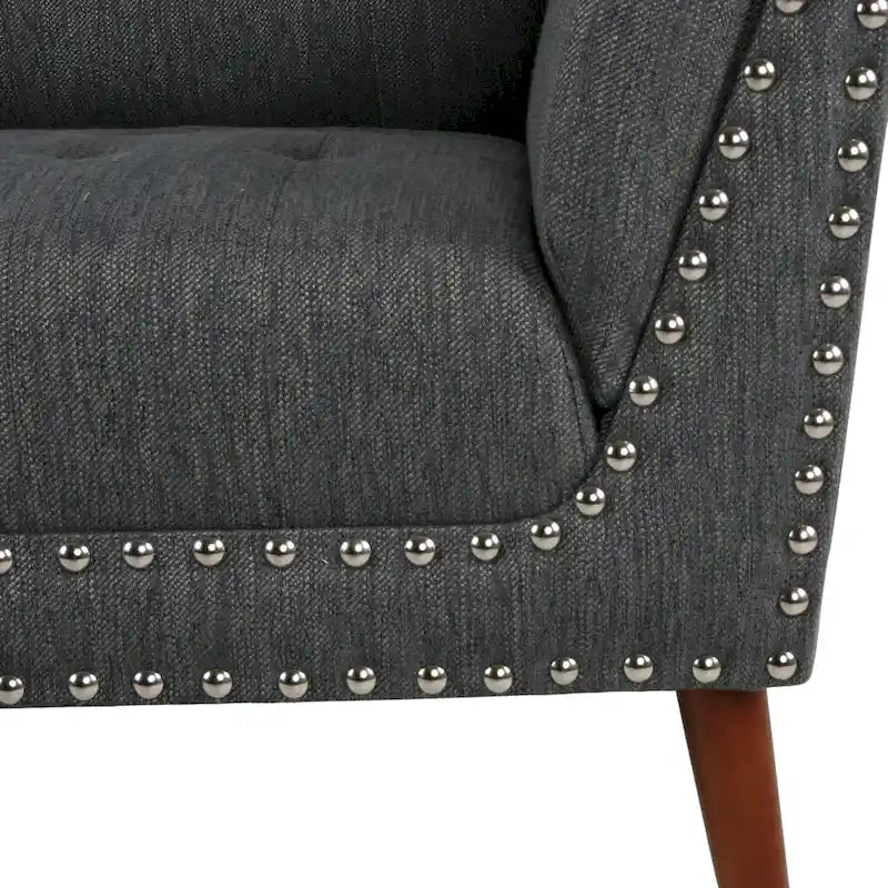 Canapé en tissu Braymer style moderne du milieu du siècle avec garniture cloutée par Christopher Knight Home
