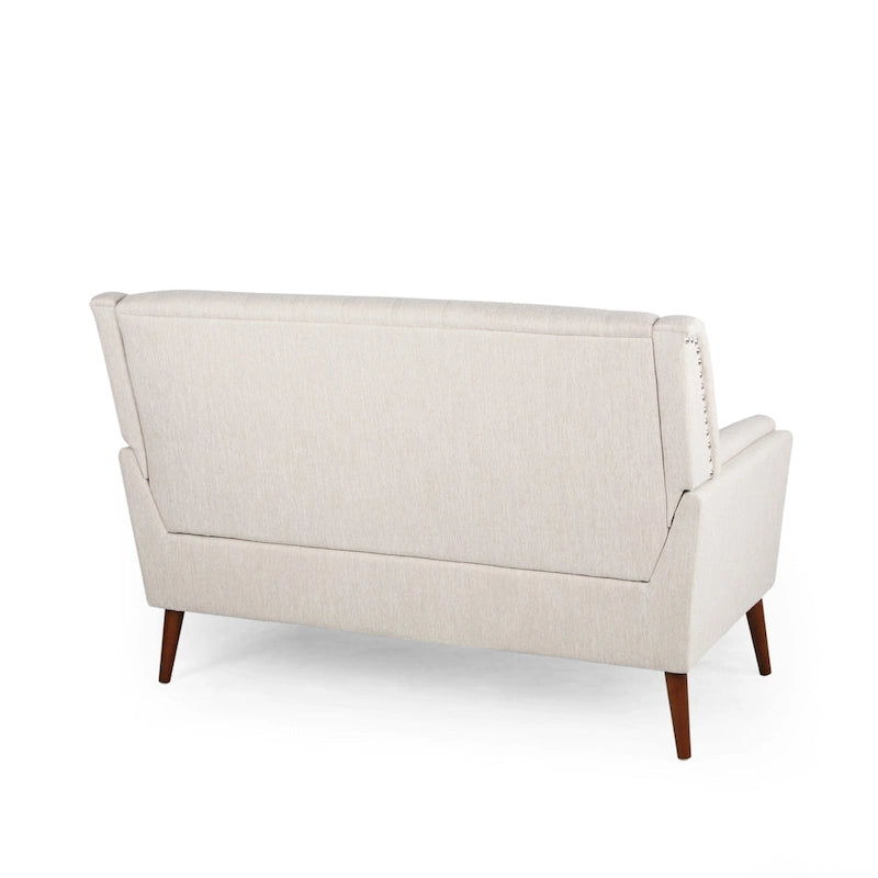 Canapé en tissu Braymer style moderne du milieu du siècle avec garniture cloutée par Christopher Knight Home