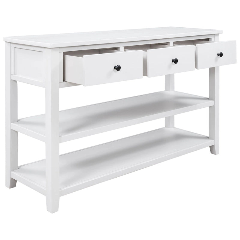 Console avec 2 étagères ouvertes - 16,00 x 50,00 x 30,00