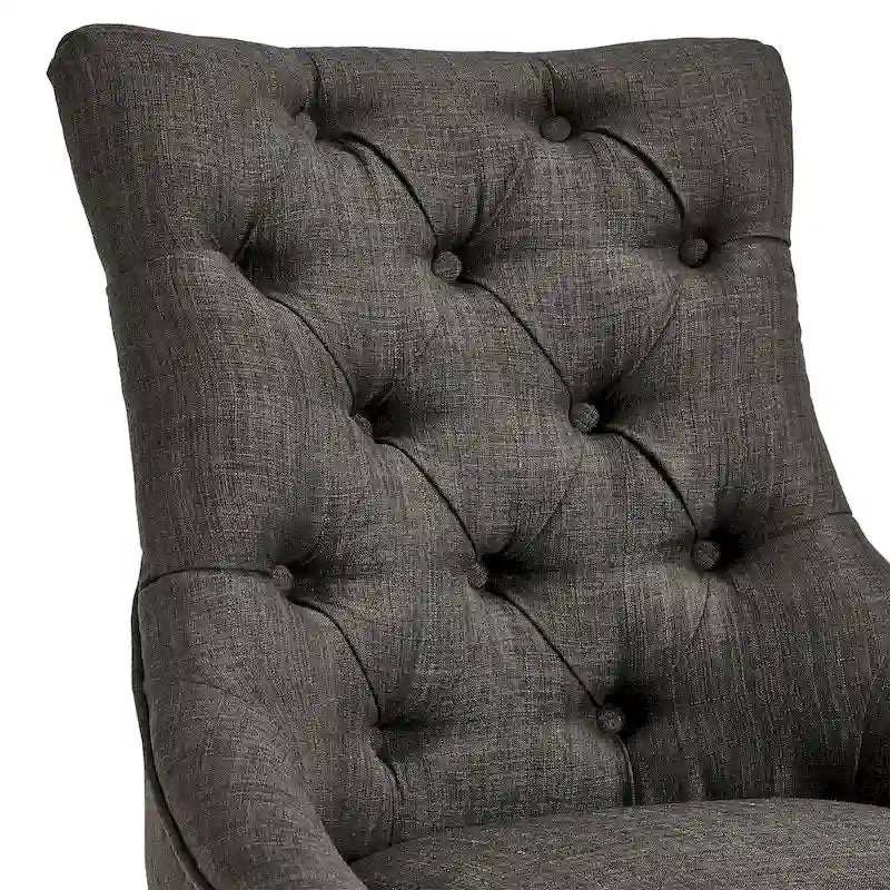 Chaises de salle à manger Krakova en lin capitonné à dossier incurvé (lot de 2)
