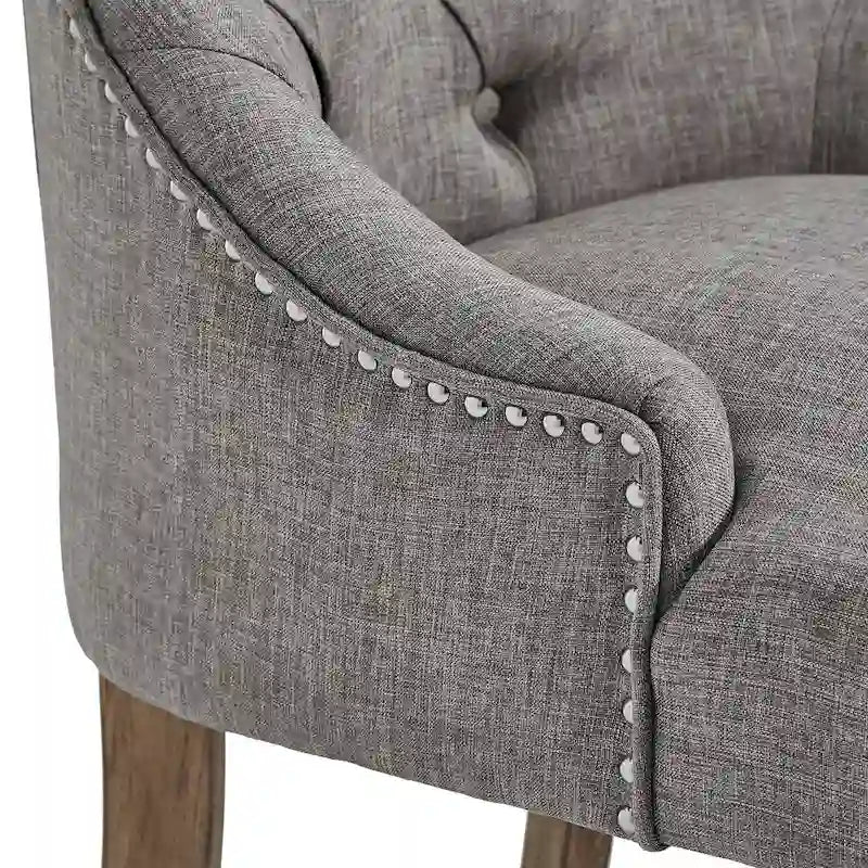 Chaises de salle à manger Krakova en lin capitonné à dossier incurvé (lot de 2)