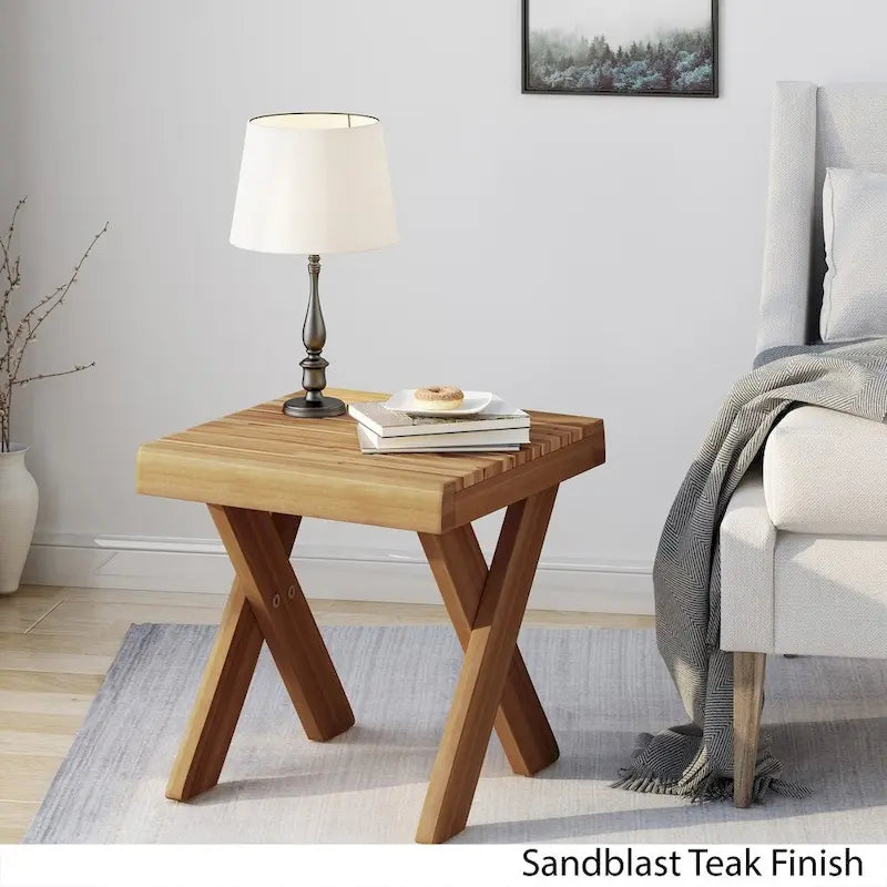 Table d'appoint Esmeralda Farmhouse en bois d'acacia par Christopher Knight Home