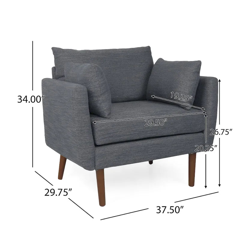 Fauteuil club rembourré Gould avec coussins décoratifs par Christopher Knight Home