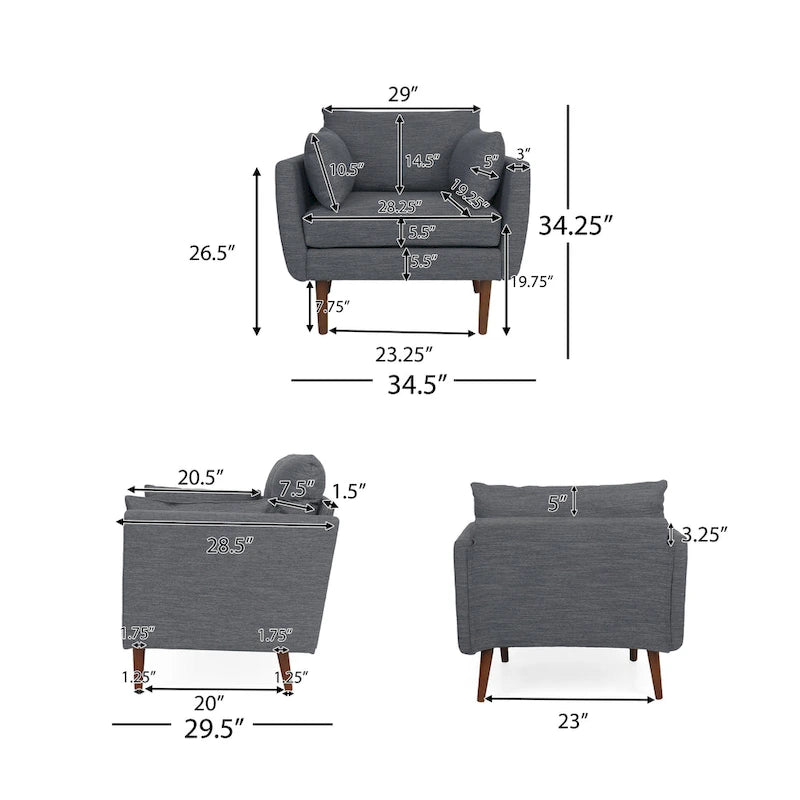 Fauteuil club rembourré Gould avec coussins décoratifs par Christopher Knight Home