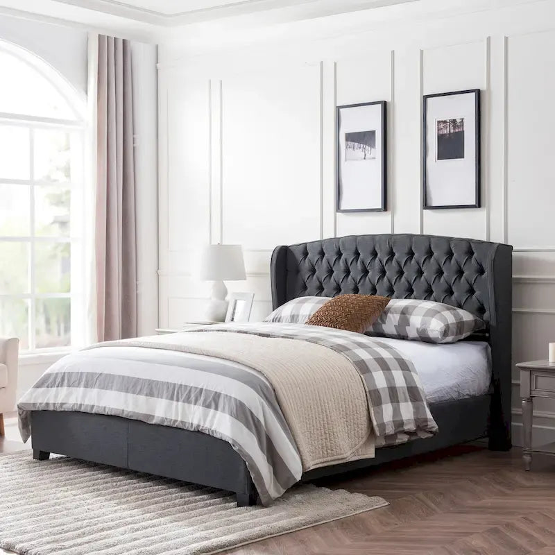 Ensemble de lit queen en tissu capitonné Costello de Christopher Knight Home