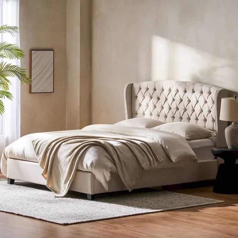 Ensemble de lit queen en tissu capitonné Costello de Christopher Knight Home